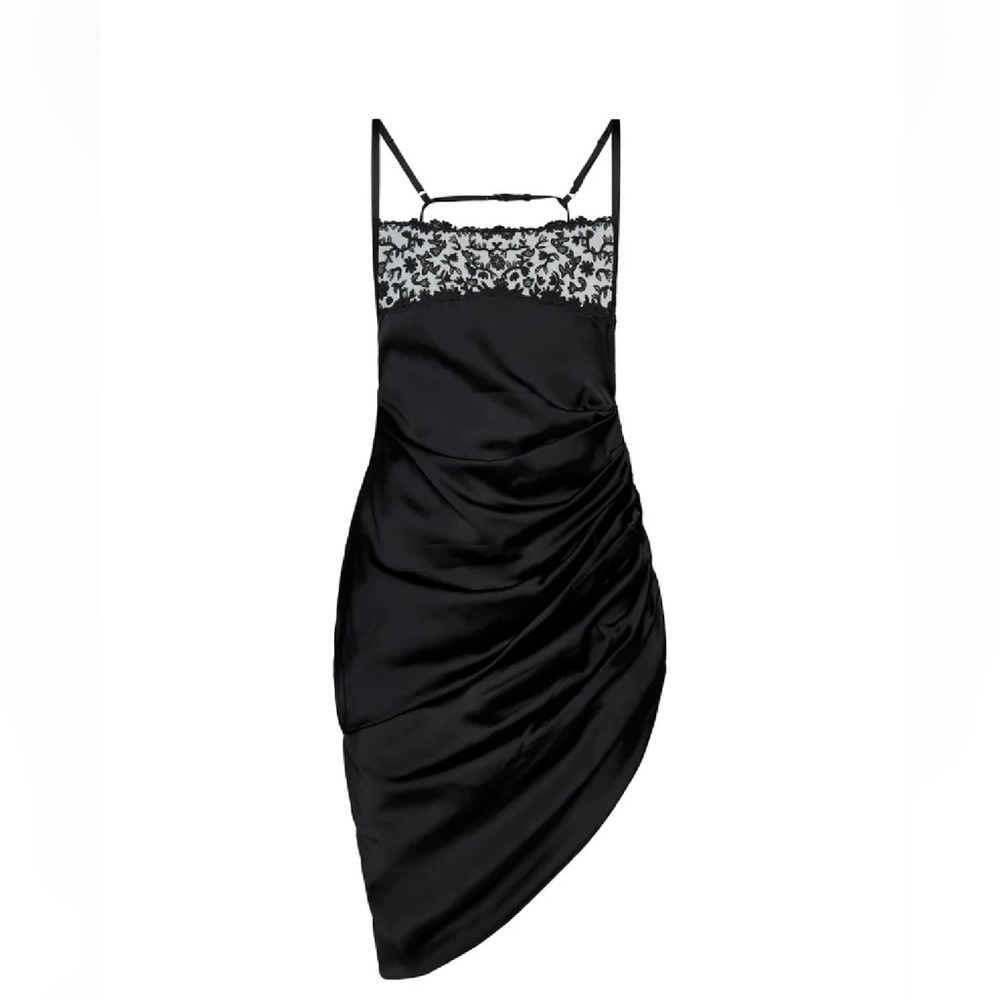 Saudade Asymmetric Satin Minidress